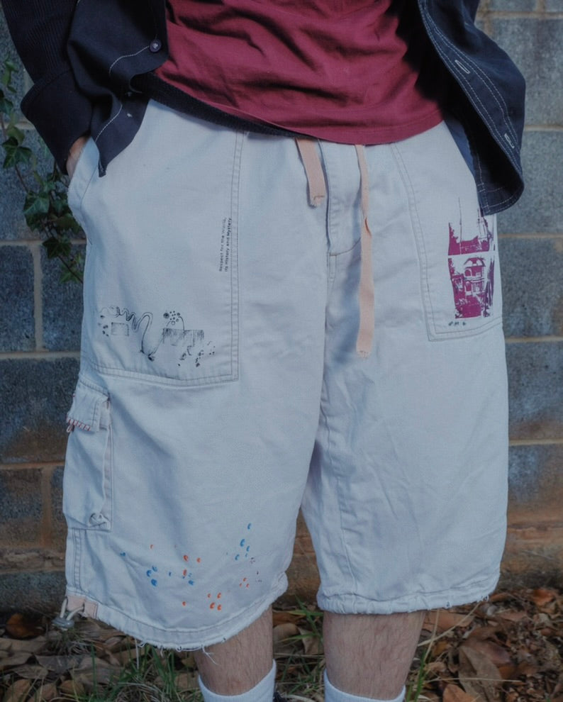 hand embroidered shorts