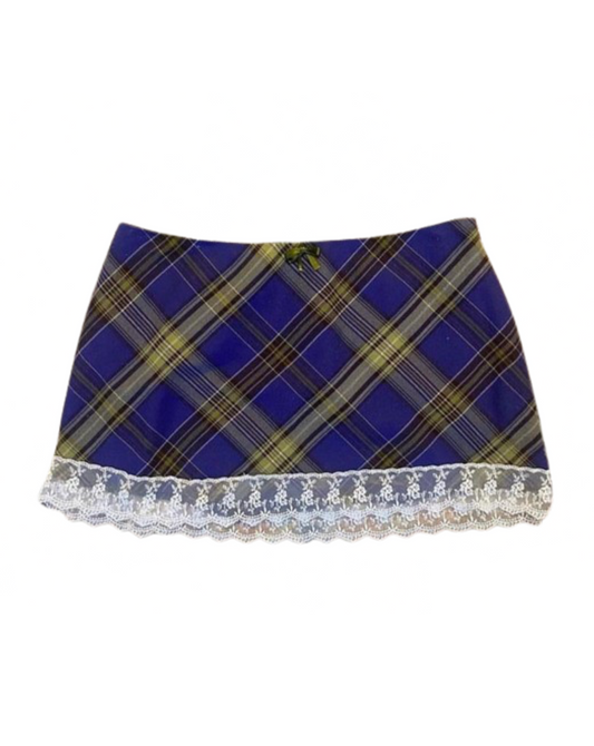 plaid upcycled skirt