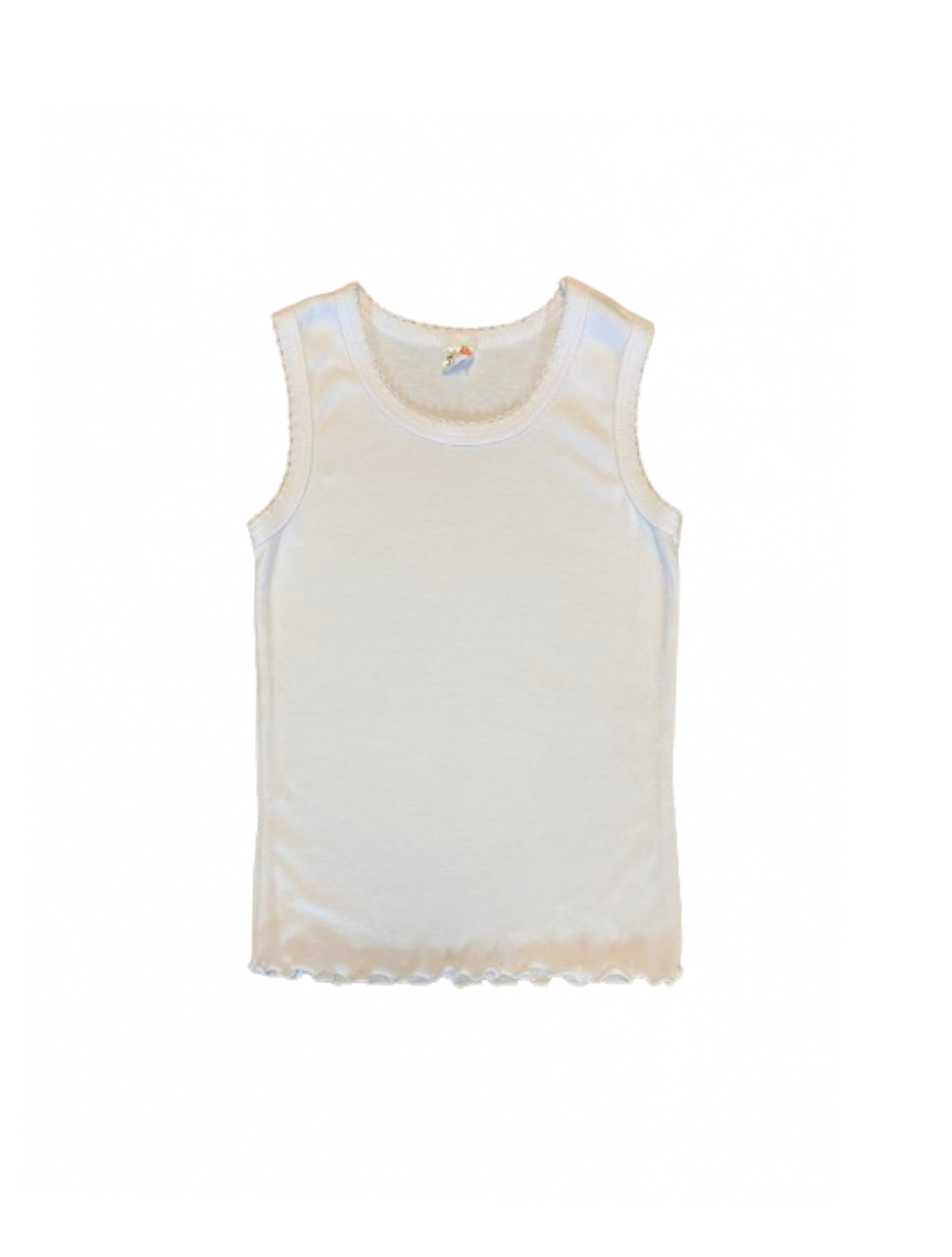 White ruffle tank